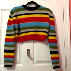 Rainbow cropped sweater